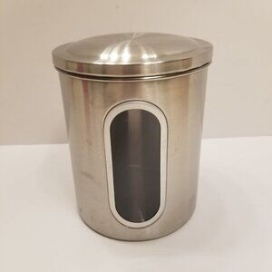 Room Essentials Medium Stainless Steel Stackable Canister with Clear Window